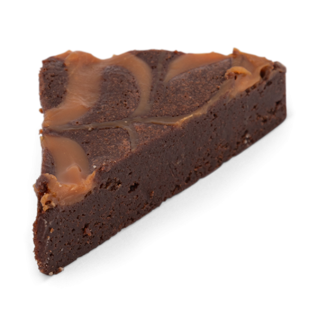 Slice Chocolate Fudge Caramel Brownie 